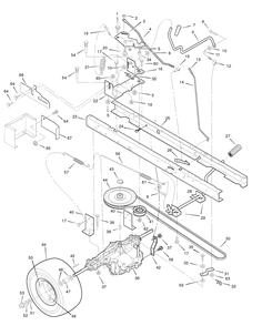 Motion Drive Diagram and Parts List for 7800319-385048X151 2008 Briggs and Stratton Lawn Tractor